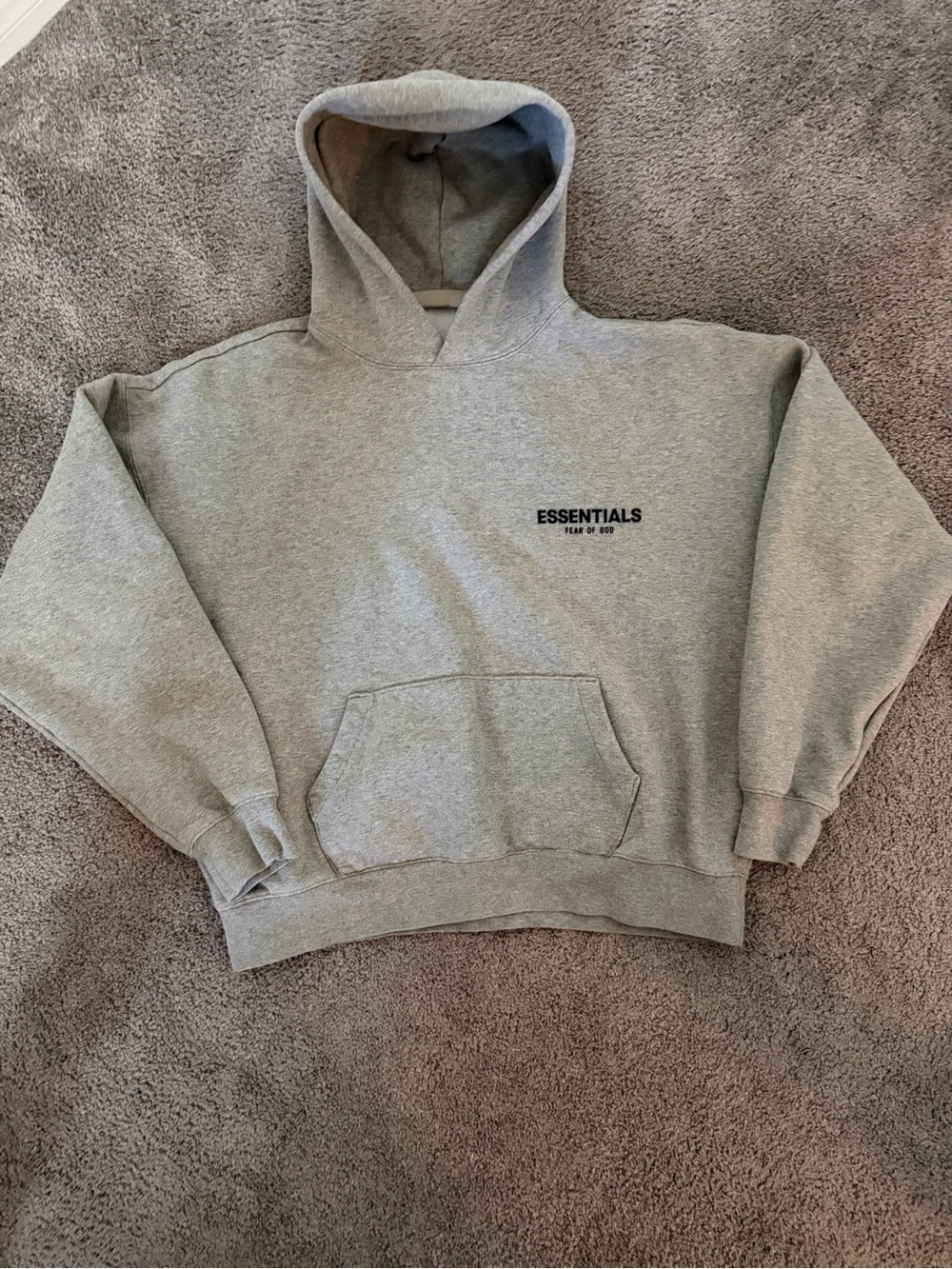 Fear of God Essentials Fleece Pullover Hoodie - Light Heather Grey - Size M